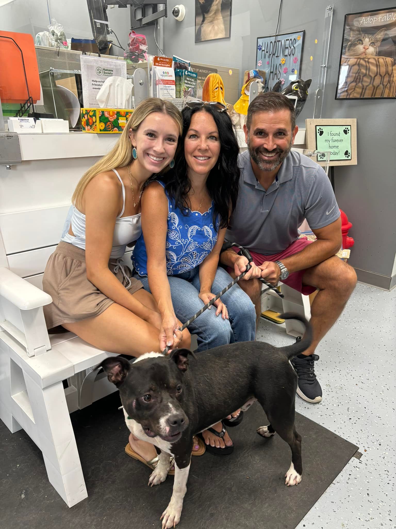 Dog enjoying time with Monroe Humane volunteers